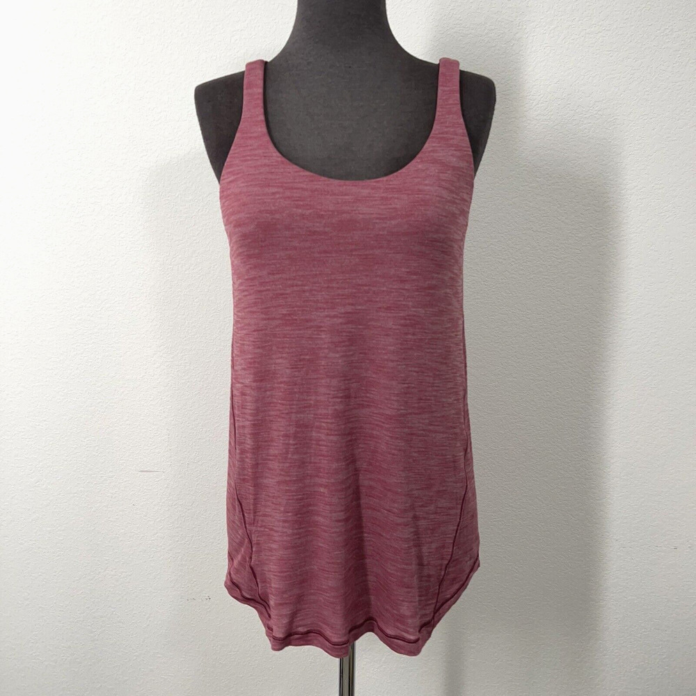 Lululemon Moment to Movement Tank Women 6 Red 2 in 1 Sports Bra Tank Combo